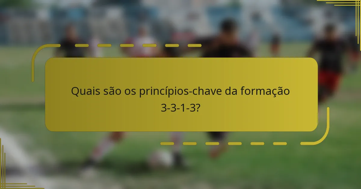 Quais são os princípios-chave da formação 3-3-1-3?